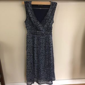 INC M blue snakeskin design dress